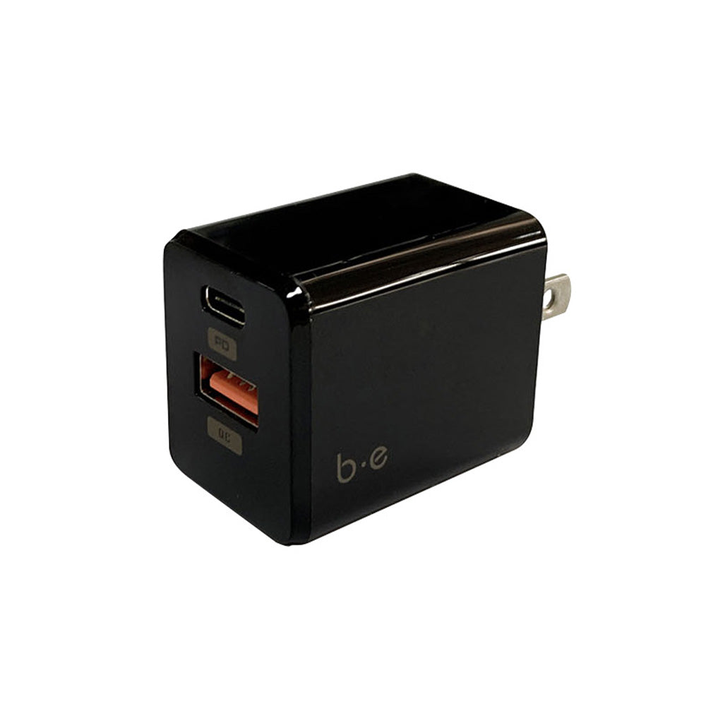 Blu E -Wall Charger Dual USB and USB-C 20W BLACK